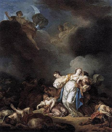Anicet-Charles-Gabriel Lemonnier Niobe and her children killed by Apollo et Artemis Norge oil painting art